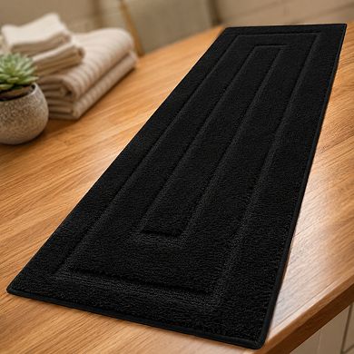 Soft Absorbent Non Slip Washable Microfiber Bathroom Runner Rug