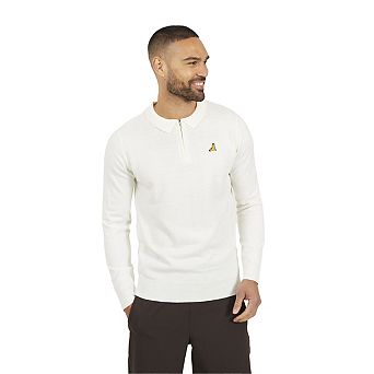 Brave Soul Mens Knitted Quarter Zip Long-Sleeved Polo Shirt