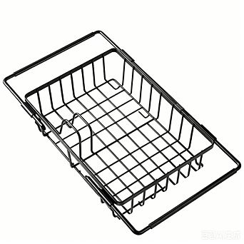 15.4 x 9.8 x 3 in Expandable Dish Drying Rack Over Sink Organizer Black