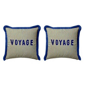 Voyage Patterned Fringed Throw Pillow Cover Set of 2