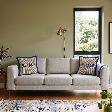 Voyage Patterned Fringed Throw Pillow Cover Set of 2