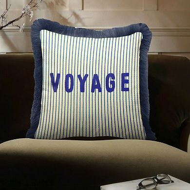 Voyage Patterned Fringed Throw Pillow Cover Set of 2