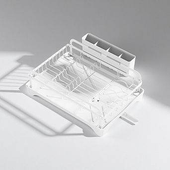 Dish Drying Rack for Kitchen Counter with Drainboard and Utensil Holder