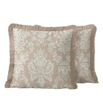 Floral Baroque Fringed Cushion Cover Set of 2, Luxury Ethnic Tasselled Throw Pillow Cover
