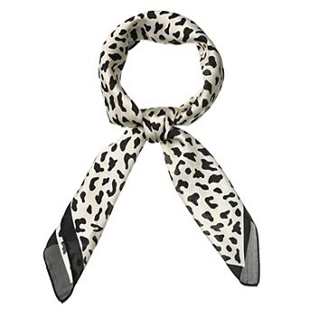Animal Leopard Print Silk Feeling Square Scarf Kerchief Neckerchief Bandana
