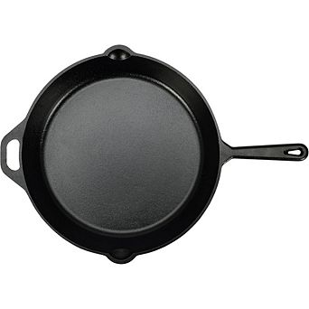 15 Inch Pre-Seasoned Cast Iron Skillet Heavy-Duty Even Heating Oven Safe Frying Pan