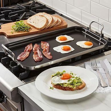 Triple Ply Stainless Non-Stick Double Burner Griddle