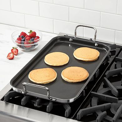 Triple Ply Stainless Non-Stick Double Burner Griddle