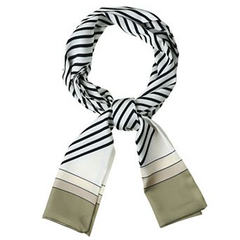 Women Graffiti Polka Dot Stripe Scarf Neck Scarves Neckerchief Skinny Wrap Hairband