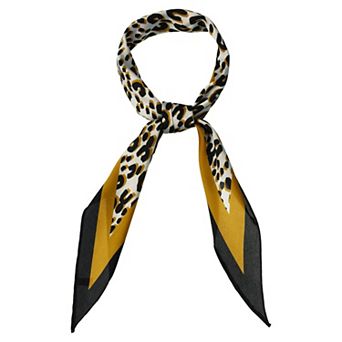 Retro Animal Print Leopard Rhombus Rhombic Neck Scarf Neckerchief for Women