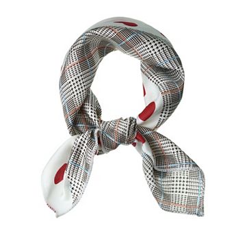 Women Love Heart Silky Square Scarves Kerchief Neck Hair Scrunchies Scarf Neckerchief