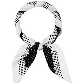 Women Polka Dots Large Square Scarf Satin Silk Like Neckerchief Head Wrap Bandanas Neck Scarves