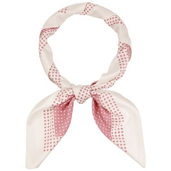 Women Polka Dots Large Square Scarf Satin Silk Like Neckerchief Head Wrap Bandanas Neck Scarves