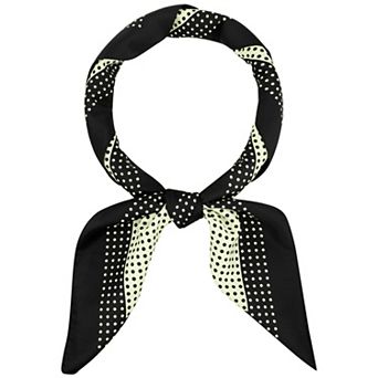 Women Polka Dots Large Square Scarf Satin Silk Like Neckerchief Head Wrap Bandanas Neck Scarves