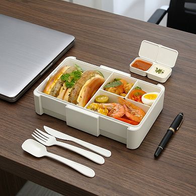 Bento Box Adult Lunch Box, 1450ml Leak-Proof Meal Prep Container for Work Travel