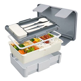 Bento Box Adult Lunch Box, 1450ml Leak-Proof Meal Prep Container for Work Travel