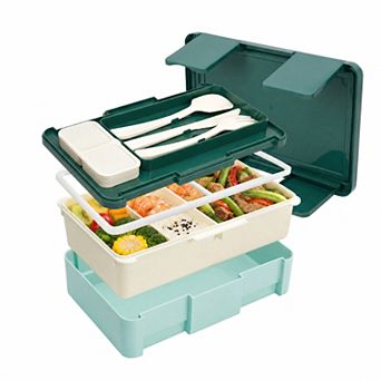 Bento Box Adult Lunch Box, 1450ml Leak-Proof Meal Prep Container for Work Travel