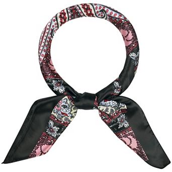 Women's Satin Square Scarf Large Paisley Symmetric Silk Like Hair Scarf Head Sleeping Wrap Bandanas