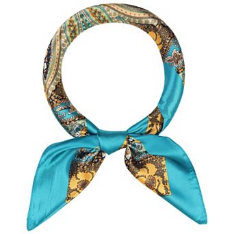 Women's Satin Square Scarf Large Paisley Symmetric Silk Like Hair Scarf Head Sleeping Wrap Bandanas