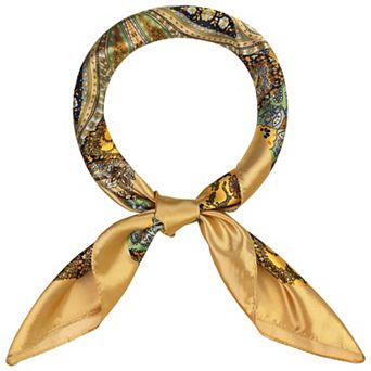 Women's Satin Square Scarf Large Paisley Symmetric Silk Like Hair Scarf Head Sleeping Wrap Bandanas