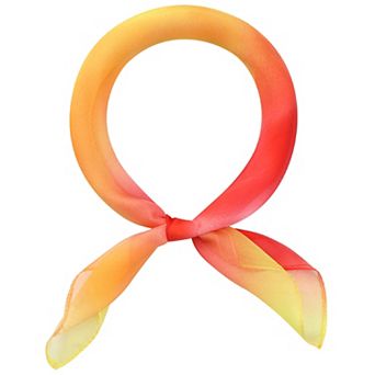 Women Chiffon Colorful Gradient Scarves Square Soft Sheer Kerchief Neck Scarf Neckerchief Wrap Shawl