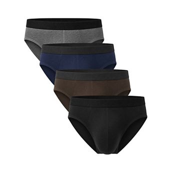 Men's 4 Pack Triangle Underwear Mid Waist Solid Soft Breathable Daily Briefs