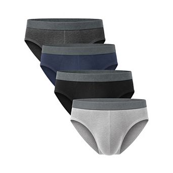 Men's 4 Pack Triangle Underwear Mid Waist Solid Soft Breathable Daily Briefs