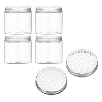 6.8 oz 4 pc Empty Scent Beads Container, with Hollow Lid Plastic Transparent