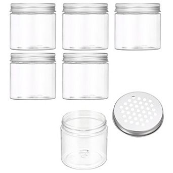 6.8 oz 6 pc Air Freshener Tin Round Refillable Spice Containers Transparent