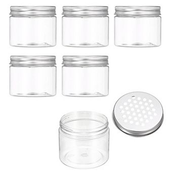 5.1 oz 6 pc Air Freshener Tin Round Refillable Spice Containers Transparent