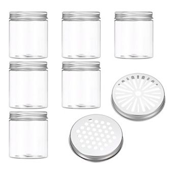 8.5 oz 6 pc Empty Scent Beads Container, with Hollow Lid Plastic Transparent