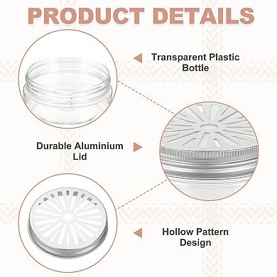 2.7 oz 4Pcs Empty Scent Beads Container, with Hollow Lid Plastic Transparent