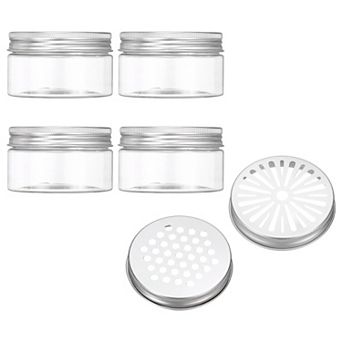 3.4 oz 4 pc Empty Scent Beads Container, with Hollow Lid Plastic Transparent