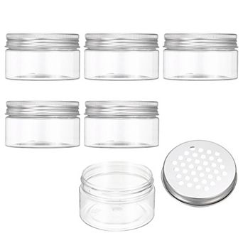 3.4 oz 6 pc Air Freshener Tin Round Refillable Spice Containers Transparent