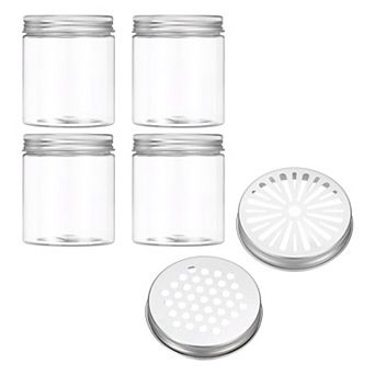 8.5 oz 4 pc Empty Scent Beads Container, with Hollow Lid Plastic Transparent