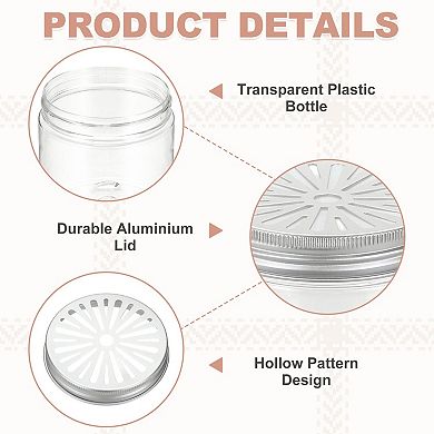 8.5 oz 4Pcs Empty Scent Beads Container, with Hollow Lid Plastic Transparent