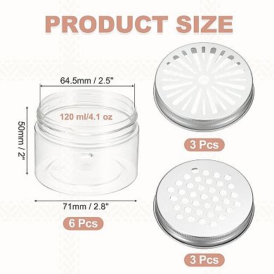 4.1 oz 6Pcs Empty Scent Beads Container, with Hollow Lid Plastic Transparent