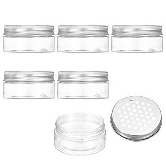 2.7 oz 6 pc Air Freshener Tin Round Refillable Spice Containers Transparent