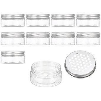 2.7 oz 10 pc Air Freshener Tin Round Refillable Spice Containers Transparent