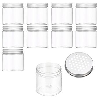 6.8 oz 10 pc Air Freshener Tin Round Refillable Spice Containers Transparent
