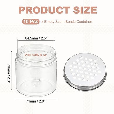 6.8 oz 10Pcs Air Freshener Tin Round Refillable Spice Containers Transparent