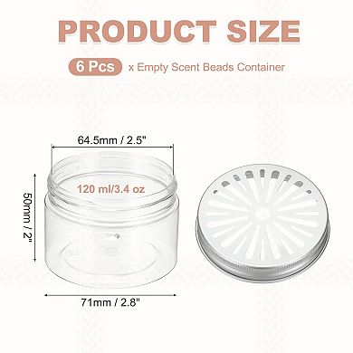 4.1 oz 6Pcs Empty Scent Beads Container Transparent