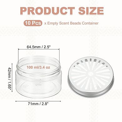 3.4 oz 10Pcs Empty Scent Beads Container Transparent