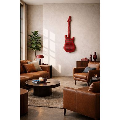 Elvis Parametric 3D Guitar Wall Decor Modern Sculptural & Contemporary Architectural Wall Décor
