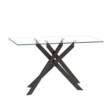 CEWOR 51“ Rectangular Tempered Glass Dining Table, Easy to Clean
