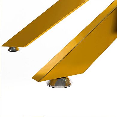CEWOR 47" Rectangular Tempered Glass Coffee Table, Metal Legs, Modern Living Room Center Table