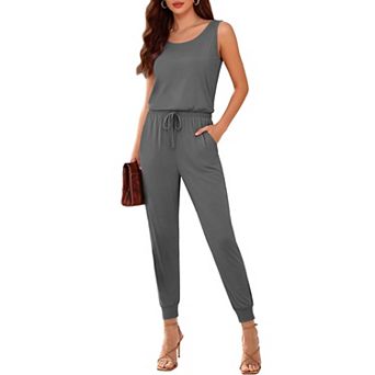 Ekouaer Jumpsuits Casual Summer Romper Dressy Vacation One Piece Outfits Fashion Travel Clothes