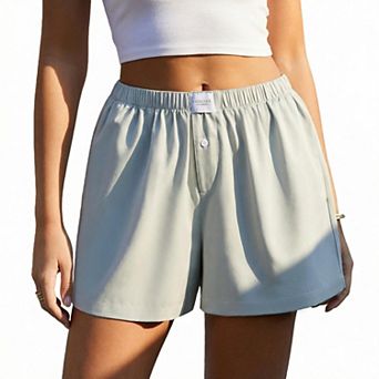 Ekouaer Women Shorts Y2k Summer Casual Wide Leg Lounge Pajama Shorts Beach Bottoms