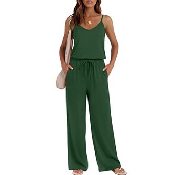 Ekouaer Womens Summer Jumpsuits Dressy Wide Leg Long Pants Rompers Casual One Piece Outfits