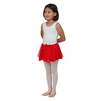 Girl's Sparkle Ballet Skirt Danz N Motion Elastic Waist Bow